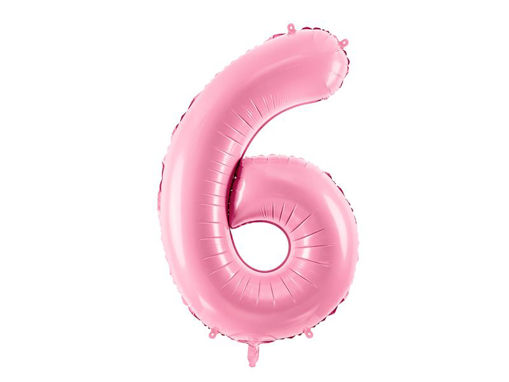 Picture of FOIL BALLOON NUMBER 6 PASTEL PINK 34 INCH